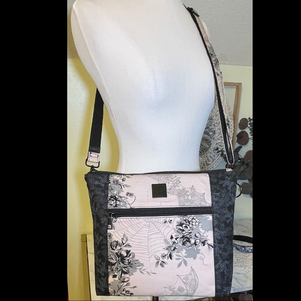 Spiderwebs, Happy Bats & Black Roses Handbag